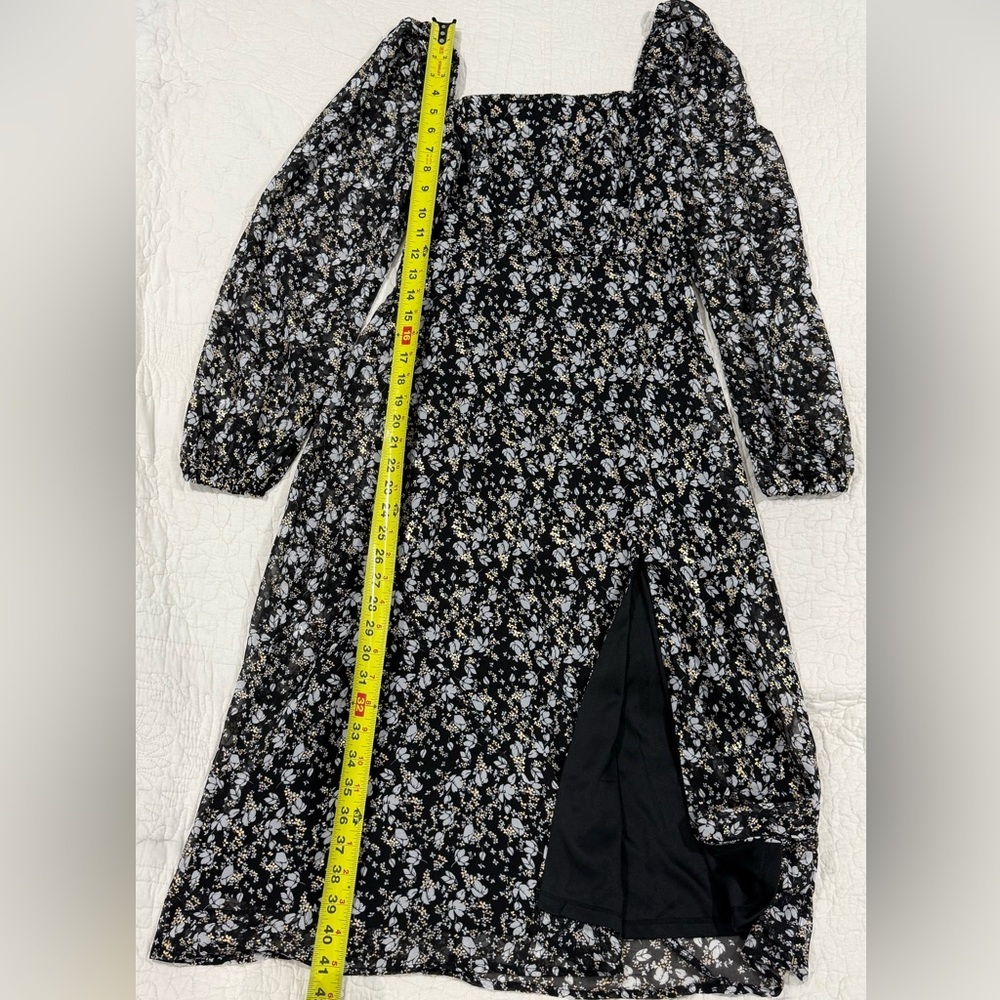 AUDREY PARKS + Francesca's Womens Black Floral Long Sleeve Dress SizeS - Picture 5 of 11